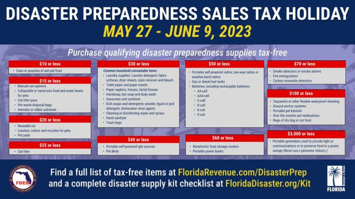 tax free holidays Florida 2023